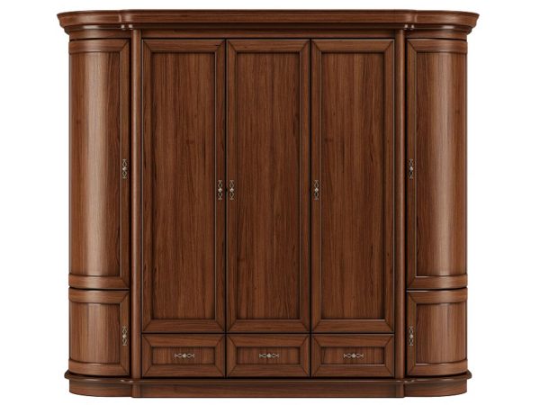 Drewniana duża szafa w kolorze ciemnego drewna