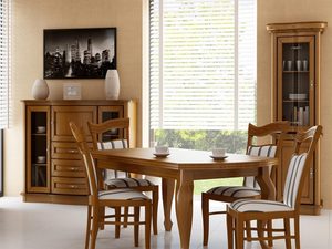 Miniaturka 6 - Drewniane krzesło z rzeźbionymi nogami i tapicerowanym siedziskiem w stylu klasycznym do eleganckiego wnętrza