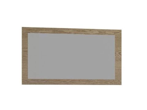 Lustro w drewnianej ramie, poziomy układ, nowoczesny styl