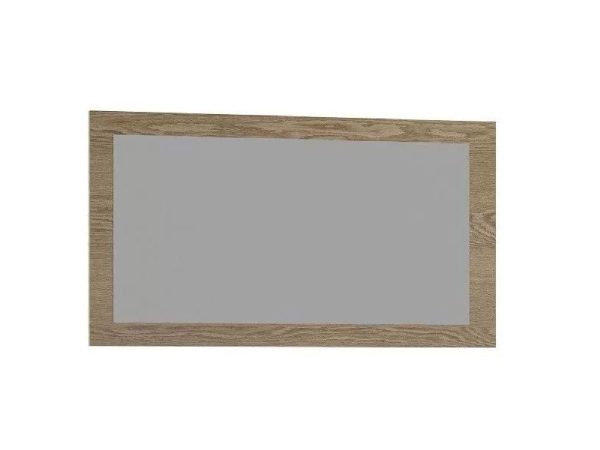 Lustro w drewnianej ramie, poziomy układ, nowoczesny styl