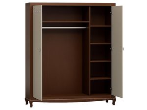 Miniaturka 1 - Szafa klasyczna brązowa z kremowymi drzwiami otwarta