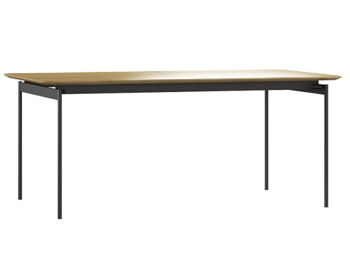 Stół jadalniany z drewnianym blatem i metalowymi nogami, styl industrialny Stół jadalniany z drewnianym blatem i metalowymi nogami, styl industrialny