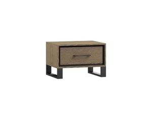 Miniaturka 3 - Szafka nocna dąb craft z szufladą na czarnych metalowych nogach