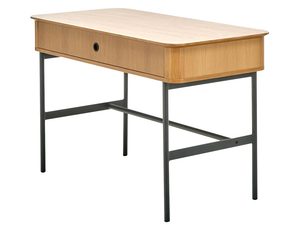 Miniaturka 2 - Drewniane biurko z metalowymi nogami, styl loftowy, dąb litego drewna