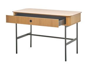 Miniaturka 1 - Drewniane biurko z metalowymi nogami, styl loftowy, dąb litego drewna