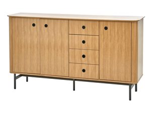 Miniaturka 1 - Drewniana komoda z szafkami i szufladami, styl nowoczesny, dąb litego drewna