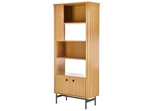 Miniaturka 1 - Wysoki regał z półkami i szafką, styl nowoczesny, dąb litego drewna