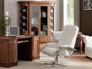 Miniaturka 1 - Klasyczne drewniane biurko z szufladami, styl vintage, ciemne drewno