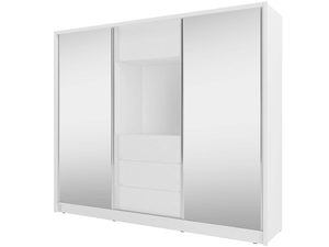 Miniaturka 1 - Nowoczesna szafa z lustrzanymi drzwiami i szufladami, styl minimalistyczny