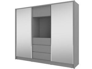 Miniaturka 4 - Szafa z lustrzanymi drzwiami i półkami, styl minimalistyczny