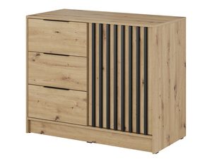 Miniaturka 1 - Komoda z drewnianymi frontami i czarnymi panelami, styl loftow