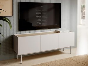 Miniaturka 9 - Aranżacja salonu z biała szafką RTV i metalowymi nóżkami