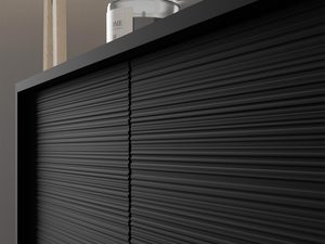 Miniaturka 22 - Detal czarnej szafki RTV, poziome frezowanie