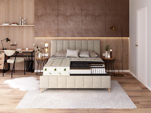 Miniaturka 2 - Przekrój materaca z pianką lateksową i sprężynami kieszeniowymi kolor biały i czarny