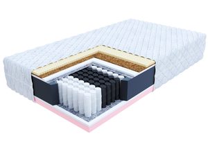 Miniaturka 4 - Przekrój materaca z pianką HR i sprężynami kieszeniowymi kolor biały i różowy