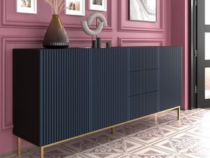 Miniaturka 10 - Nowoczesna granatowa komoda z pionowymi listwami, styl industrialny