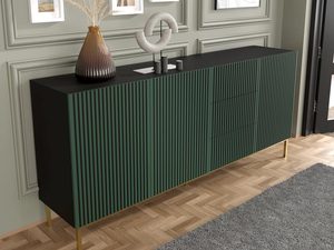 Miniaturka 16 - Zielona komoda z pionowymi listwami, złote nóżki, styl loftowy