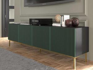 Miniaturka 27 - Zielona szafka RTV z pionowymi listwami, styl loftowy