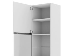 Miniaturka 2 - Witryna z pionowymi listwami, szklane drzwi, białe wykończenie, styl glamour