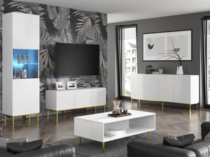 Miniaturka 6 - Nowoczesny salon z białymi meblami RTV, styl industrialny