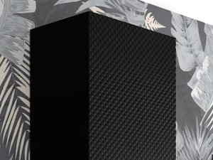 Miniaturka 11 - Czarna witryna z przeszkleniem, pionowe listwy, styl industrialny