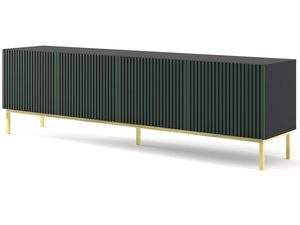 Miniaturka 20 - Zielona szafka RTV z pionowymi listwami, styl loftowy