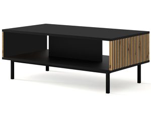 Miniaturka 2 - Nowoczesna czarna ława z pionowymi listwami, styl loftowy