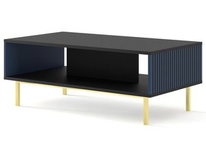 Miniaturka 8 - Nowoczesna czarna ława z pionowymi listwami, złote nóżki, styl industrialny