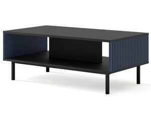 Miniaturka 5 - Nowoczesna czarna ława z pionowymi listwami granatowymi, styl loftowy