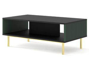 Miniaturka 4 - Nowoczesna czarna ława z pionowymi listwami, złote nóżki, styl industrialny