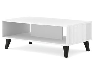 Miniaturka 1 - Przestronna biała ława z frezowanymi frontami, styl minimalistyczny