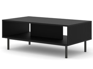 Miniaturka 10 - Czarna ława z pionowymi listwami, czarne nóżki, styl nowoczesny