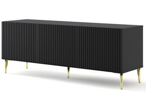 Miniaturka 13 - Szafka RTV czarna, złote nóżki - Nowoczesna forma, luksusowy akcent, minimalistyczny design.