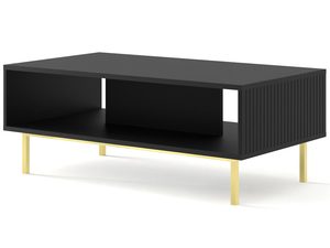 Miniaturka 9 - Czarna ława z pionowymi listwami, złote nóżki, styl nowoczesny