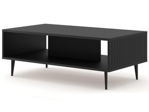 Miniaturka 10 - Czarna komoda RTV z pionowymi listwami, czarne nóżki, styl loftowy