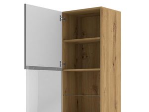 Miniaturka 9 - Wysoka witryna z otwieraną szafką i półkami wewnątrz