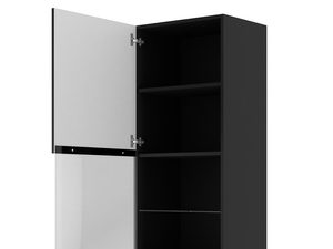 Miniaturka 15 - Czarna witryna z pionowymi listwami, szklane drzwi, czarne nóżki, styl loftowy