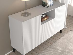 Miniaturka 3 - Nowoczesna biała komoda z frezowanymi frontami, styl skandynawski