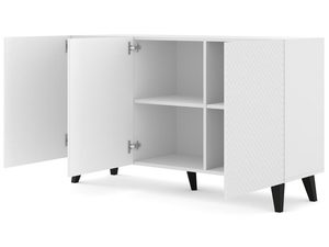 Miniaturka 2 - Przestronna biała komoda z frezowanymi frontami, styl minimalistyczny