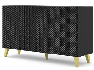 Miniaturka 16 - Przestronna czarna komoda z frezowanymi frontami, styl loftowy