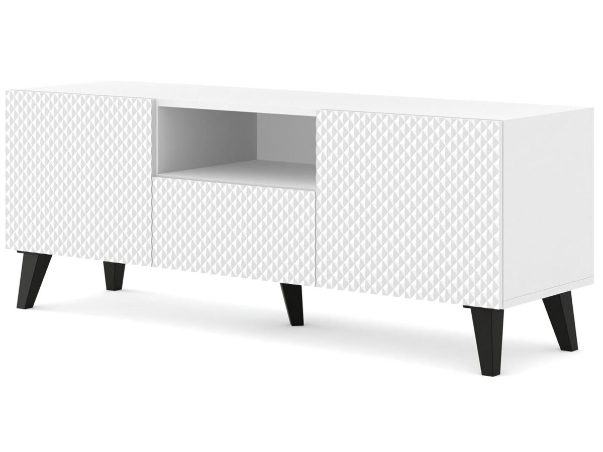 Stylowa Szafka RTV Navia 150 cm z Nogi w Kształcie Szpilek