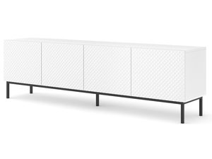 Miniaturka 3 - Biała komoda RTV z pionowymi listwami, styl nowoczesny