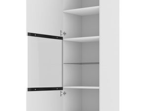 Miniaturka 2 - Biała witryna z przeszkleniem, otwierane drzwi, styl industrialny