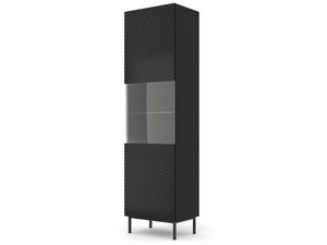 Miniaturka 9 - Czarna witryna z przeszkleniem, czarne nóżki