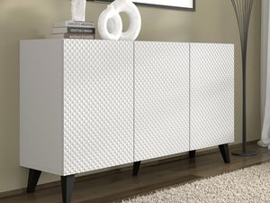 Miniaturka 4 - Przestronna biała komoda z frezowanymi frontami, styl minimalistyczny