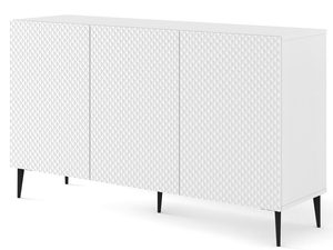 Miniaturka 6 - Biała komoda z frezowanymi frontami, czarne nóżki, styl skandynawski