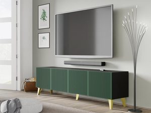 Miniaturka 20 - Zielona szafka RTV z pionowymi listwami, styl industrialny