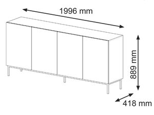 Miniaturka 17 - Wymiary techniczne wysokiej szafki RTV