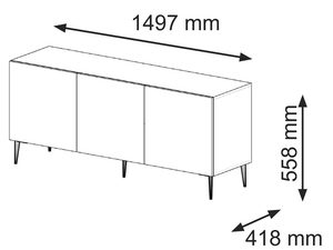 Miniaturka 13 - Wymiary techniczne szafki RTV