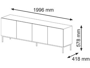 Miniaturka 13 - Komoda z wymiarami technicznymi